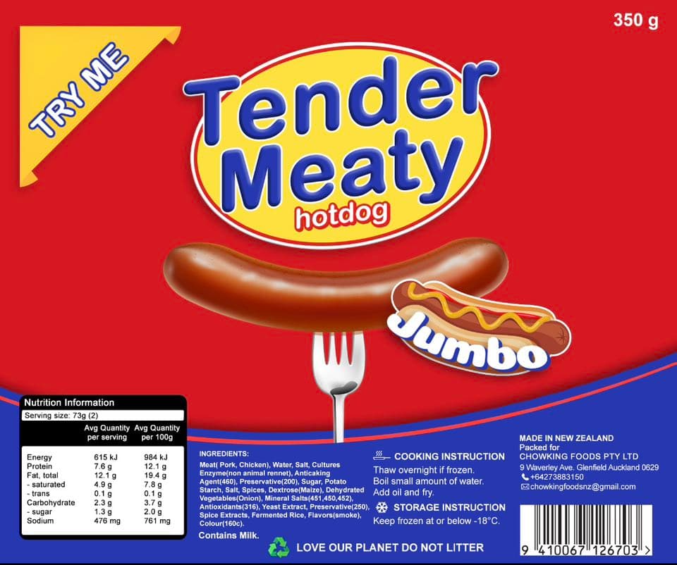 Tender Meaty JUMBO Hotdog